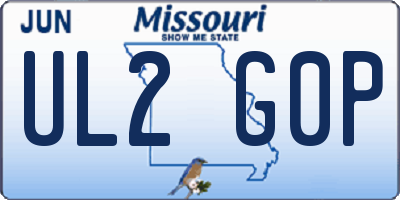 MO license plate UL2G0P