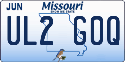 MO license plate UL2G0Q