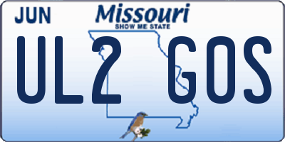 MO license plate UL2G0S