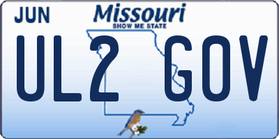 MO license plate UL2G0V