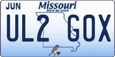 MO license plate UL2G0X