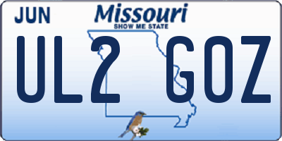 MO license plate UL2G0Z