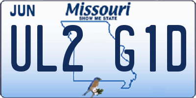 MO license plate UL2G1D