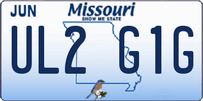 MO license plate UL2G1G