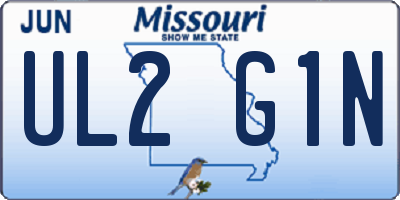MO license plate UL2G1N