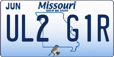 MO license plate UL2G1R