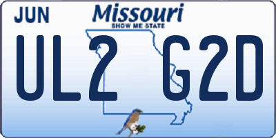 MO license plate UL2G2D