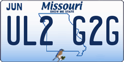 MO license plate UL2G2G