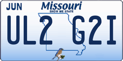 MO license plate UL2G2I