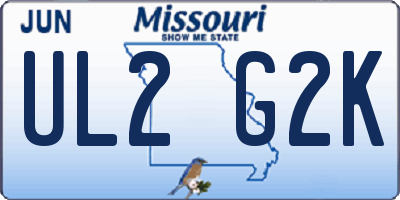 MO license plate UL2G2K