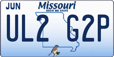 MO license plate UL2G2P