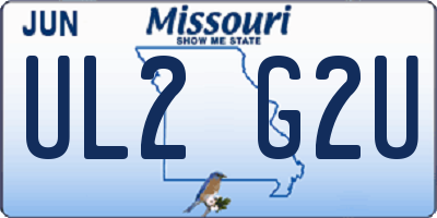 MO license plate UL2G2U