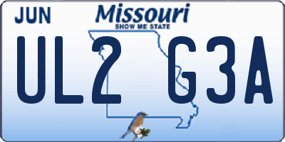 MO license plate UL2G3A