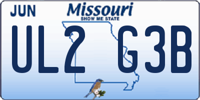 MO license plate UL2G3B
