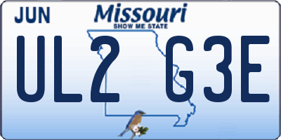 MO license plate UL2G3E