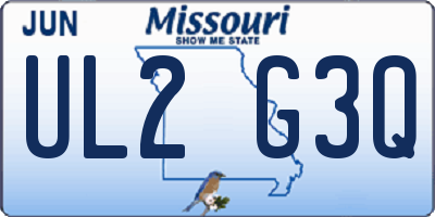MO license plate UL2G3Q