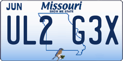 MO license plate UL2G3X