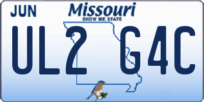MO license plate UL2G4C