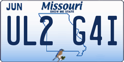 MO license plate UL2G4I