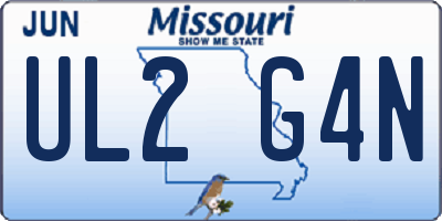 MO license plate UL2G4N