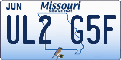 MO license plate UL2G5F
