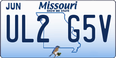 MO license plate UL2G5V