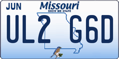 MO license plate UL2G6D