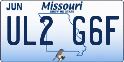 MO license plate UL2G6F