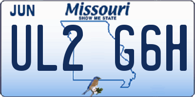 MO license plate UL2G6H