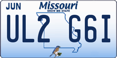 MO license plate UL2G6I