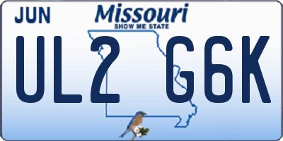 MO license plate UL2G6K