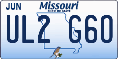 MO license plate UL2G6O