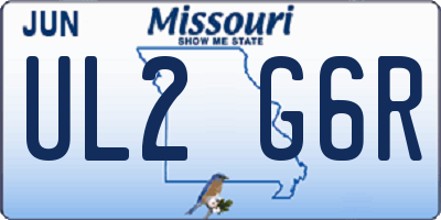 MO license plate UL2G6R