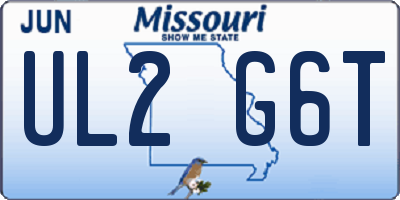 MO license plate UL2G6T