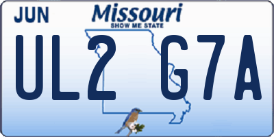 MO license plate UL2G7A