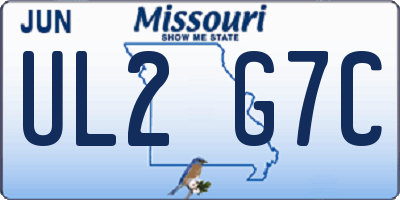 MO license plate UL2G7C