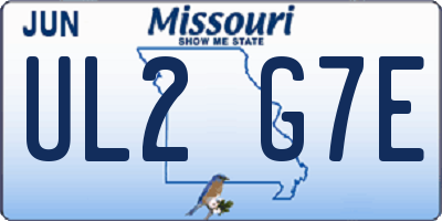 MO license plate UL2G7E