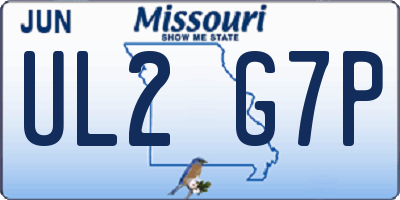 MO license plate UL2G7P