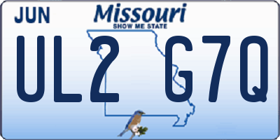 MO license plate UL2G7Q