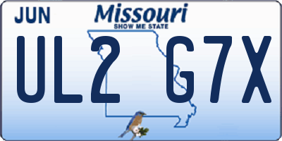 MO license plate UL2G7X