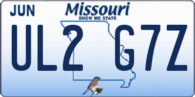 MO license plate UL2G7Z