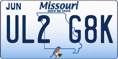 MO license plate UL2G8K