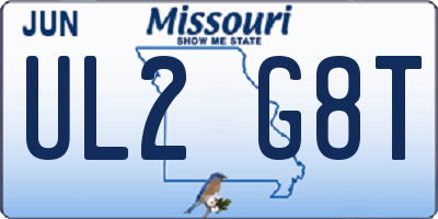 MO license plate UL2G8T