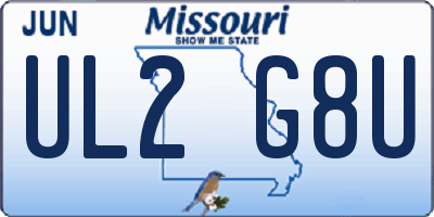 MO license plate UL2G8U