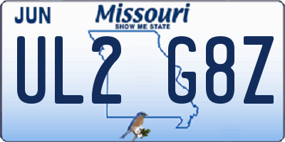 MO license plate UL2G8Z