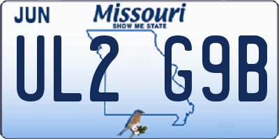 MO license plate UL2G9B