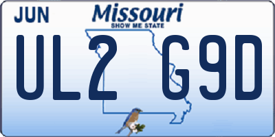 MO license plate UL2G9D