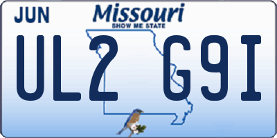 MO license plate UL2G9I