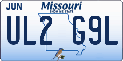 MO license plate UL2G9L