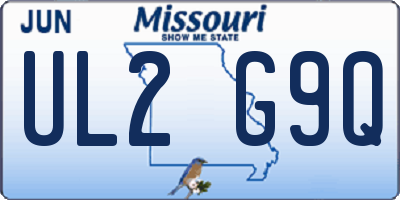 MO license plate UL2G9Q